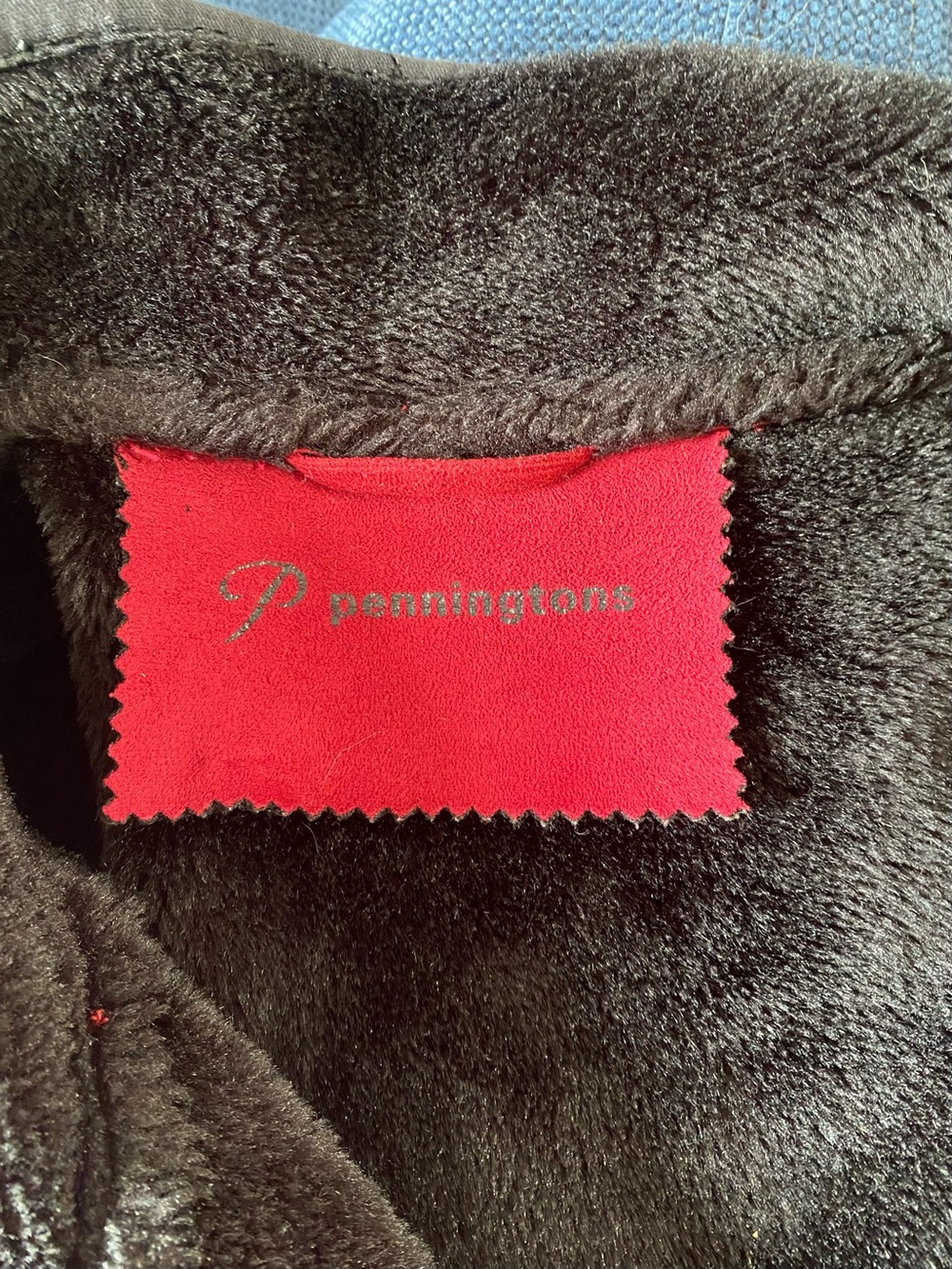 Penningtons Plus Size Faux Shearling Coat Cherry Red Black Size 4X - Picture 11 of 13